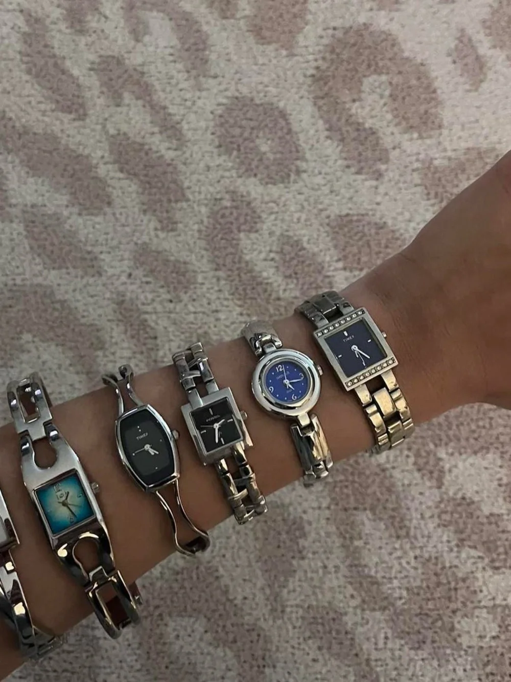 silver blue grey link watch bundle of 6